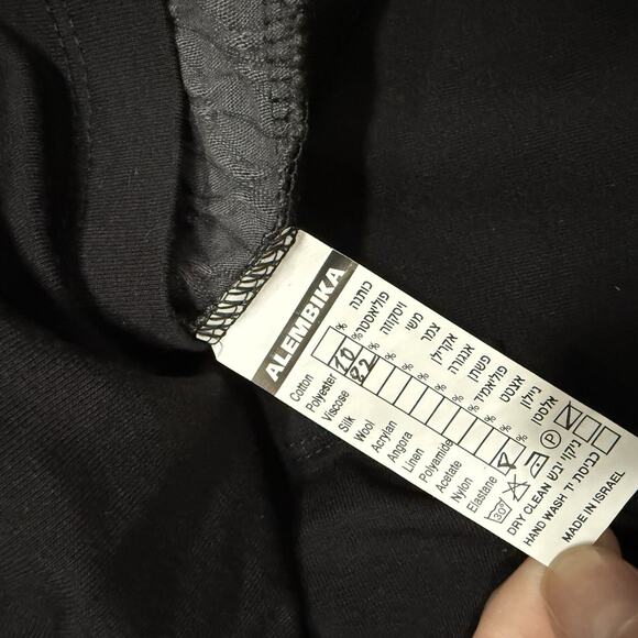 Alembika Maxi Midi Dress Size 4 US Large Mixed Media Black Gray Lagenlook - Picture 8 of 8